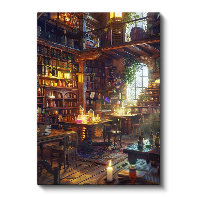 Büyücünün Çalışma Odası - Mistik Atmosfer Anime Kanvas Tablo