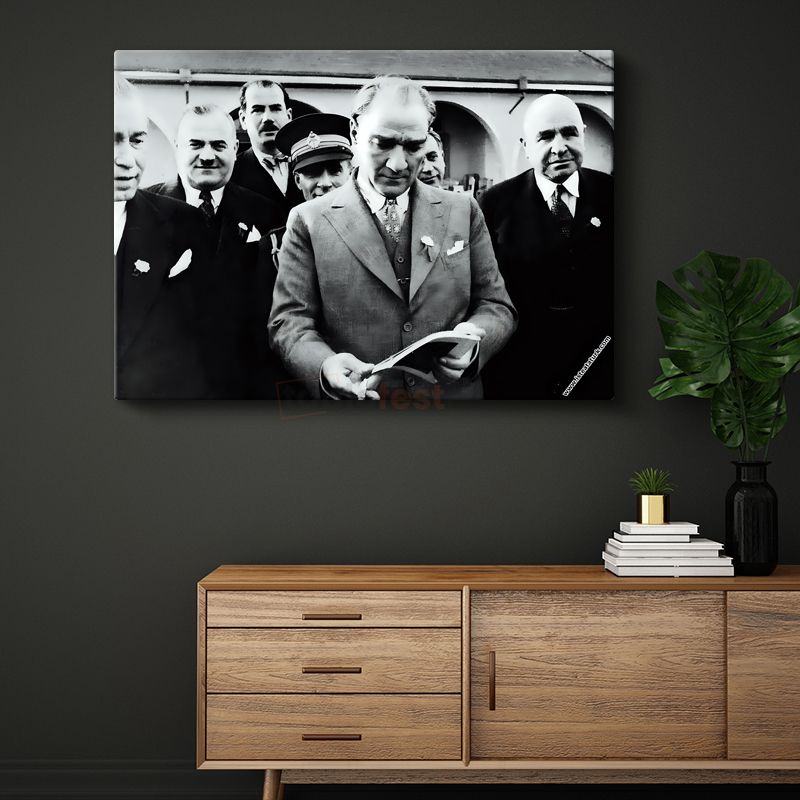 Devlet Adamları - Tarihi Belge Anı Kanvas Tablo
