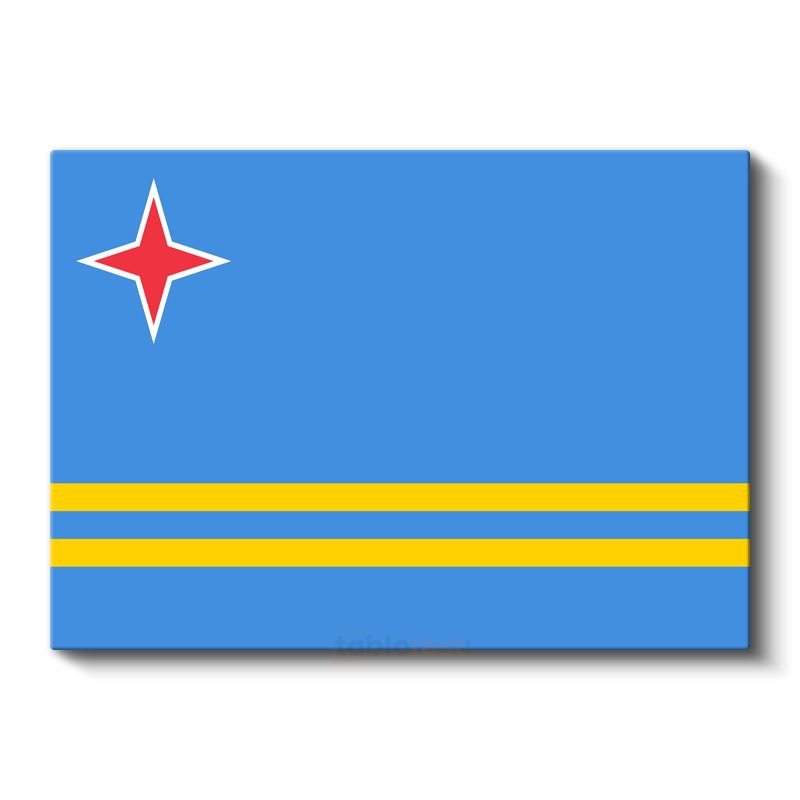 Aruba Bayrağı - Kanvas Tablo