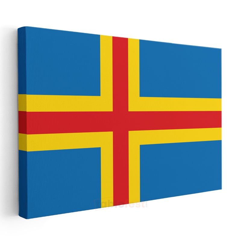 Åland Adaları Bayrağı - Kanvas Tablo