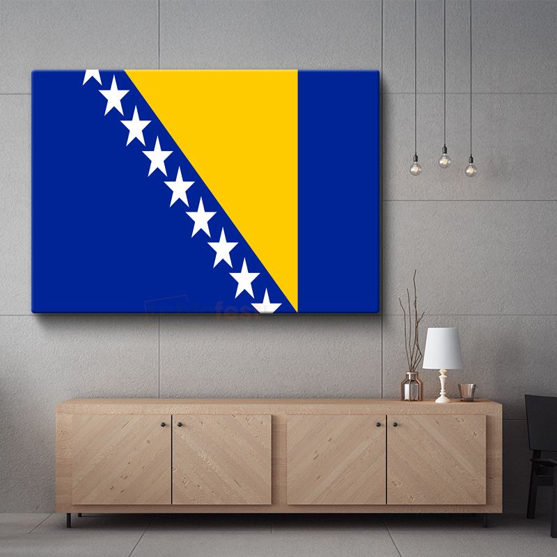 Bosna Hersek Bayrağı - Kanvas Tablo