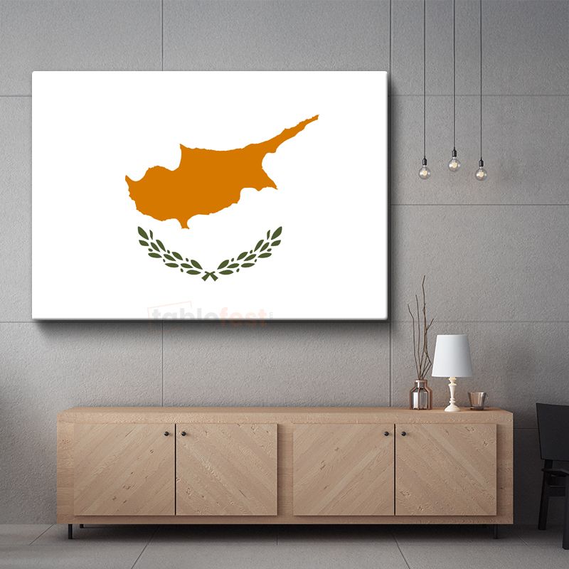 Kıbrıs Bayrağı - Kanvas Tablo