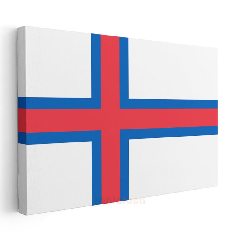 Faroe Adaları Bayrağı - Kanvas Tablo