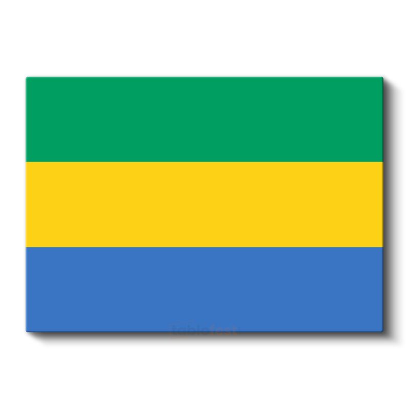 Gabon Bayrağı - Kanvas Tablo