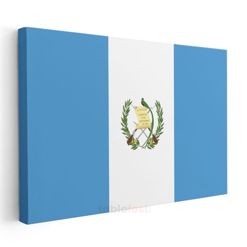 Guatemala Bayrağı - Kanvas Tablo