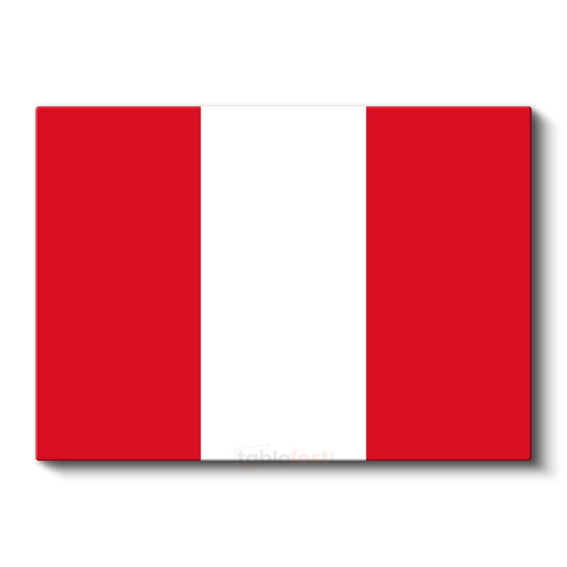 Peru Bayrağı - Kanvas Tablo
