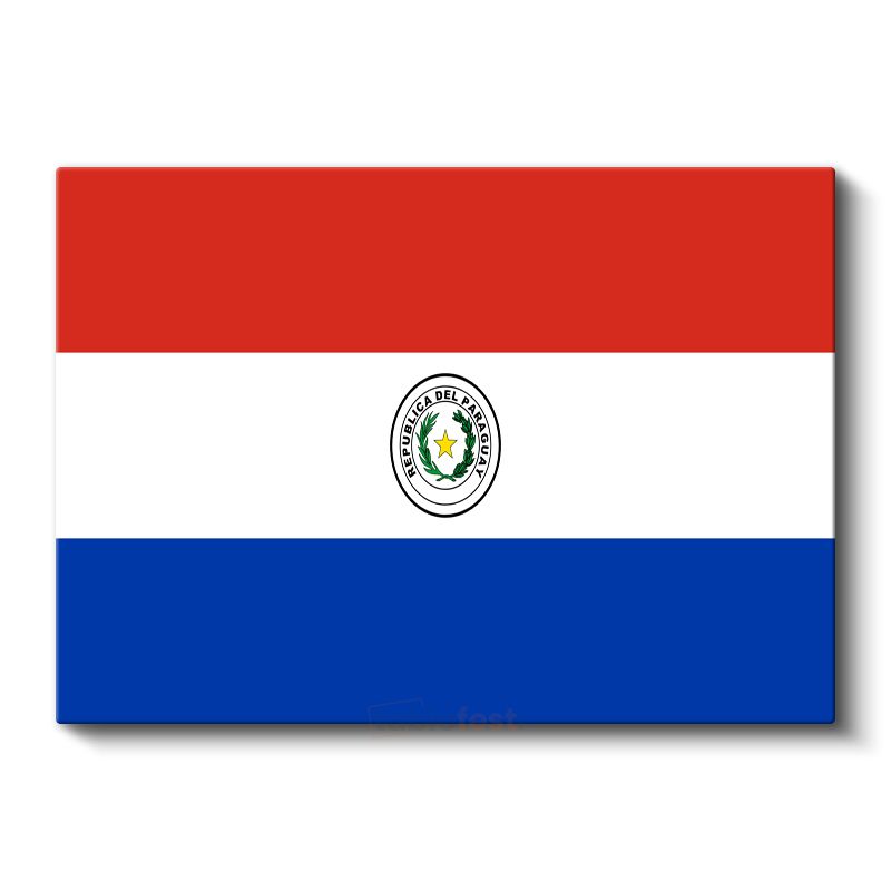 Paraguay Bayrağı - Kanvas Tablo