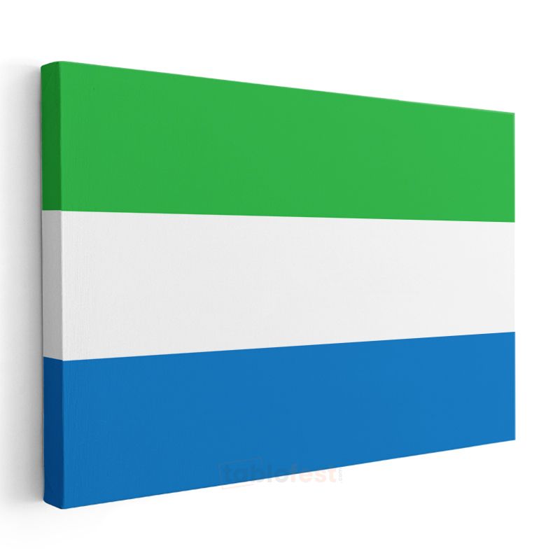 Sierra Leone Bayrağı - Kanvas Tablo