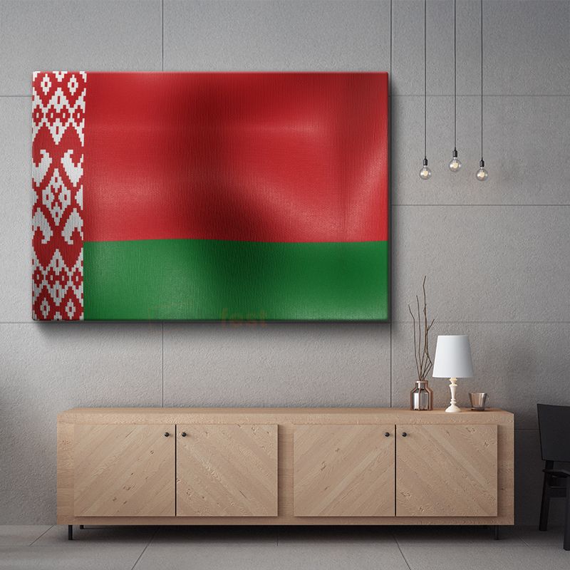 Belarus Bayrağı - Dalgalı Görünüm Kanvas Tablo
