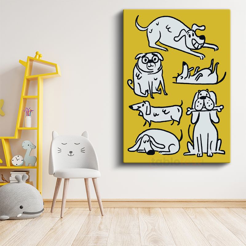 Köpek Dostlar - Eğlenceli Pozlar Kanvas Tablo