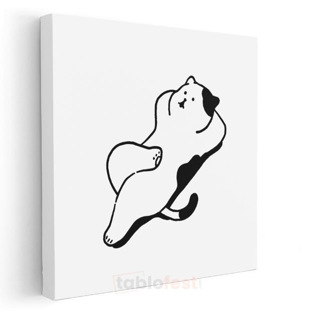 Tembel Kedi - Huzurlu Anlar Kanvas Tablo