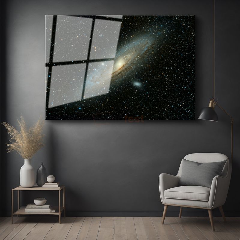 Andromeda Galaksisi - Yıldızların Dansı Cam Tablo