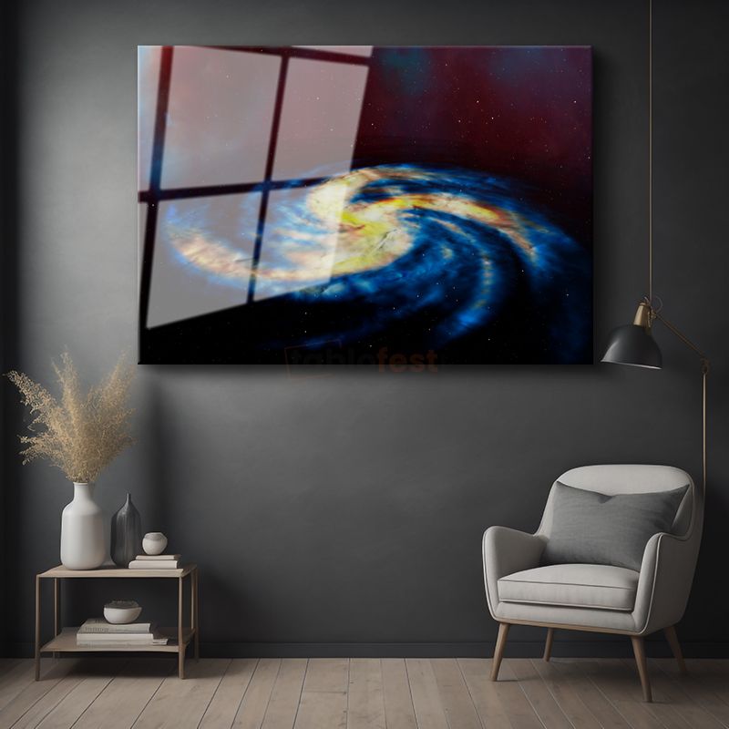 Spiral Galaksi - Kozmik Girdap Manzarası Cam Tablo