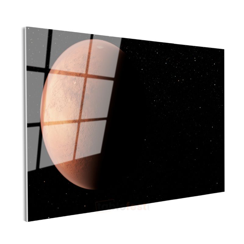 Mars Gezegeni - Kızıl Gezegenin Büyüleyici Görünümü Cam Tablo
