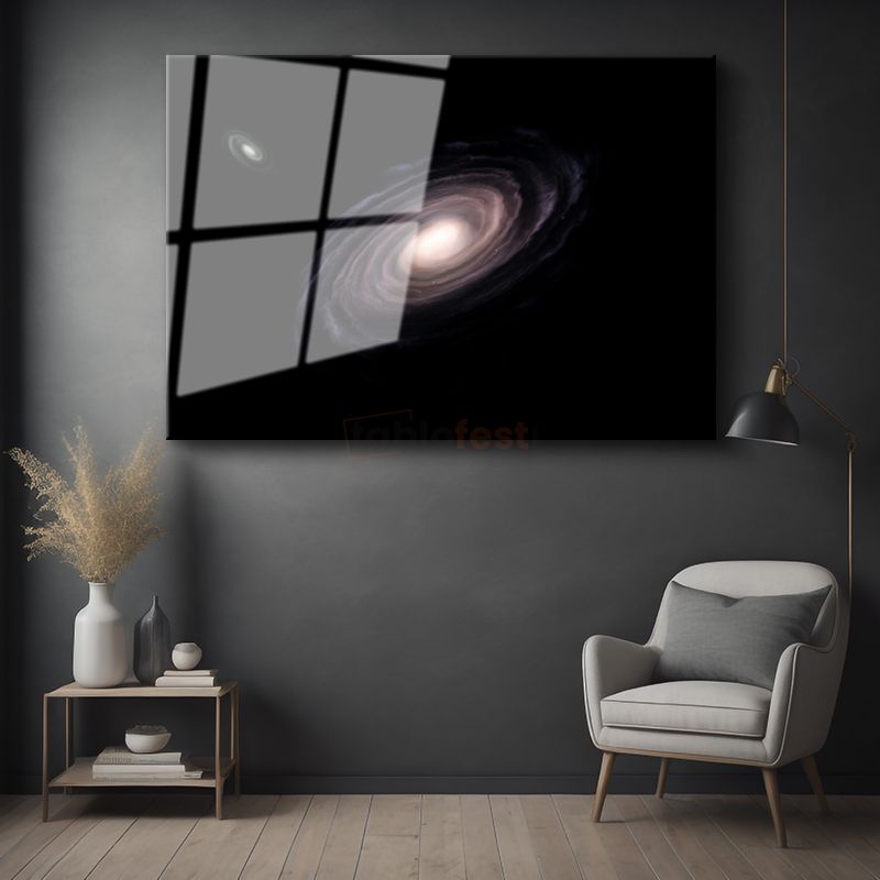 Spiral Galaksi - Uzayın Derinliklerinde Dönen Yıldız Kümesi Cam Tablo