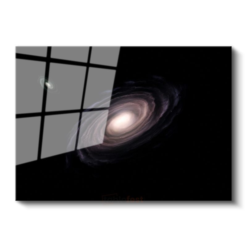 Spiral Galaksi - Uzayın Derinliklerinde Dönen Yıldız Kümesi Cam Tablo