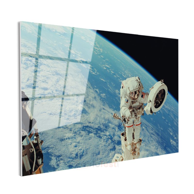 Uzay Yürüyüşü - Dünya Manzaralı Astronot Cam Tablo
