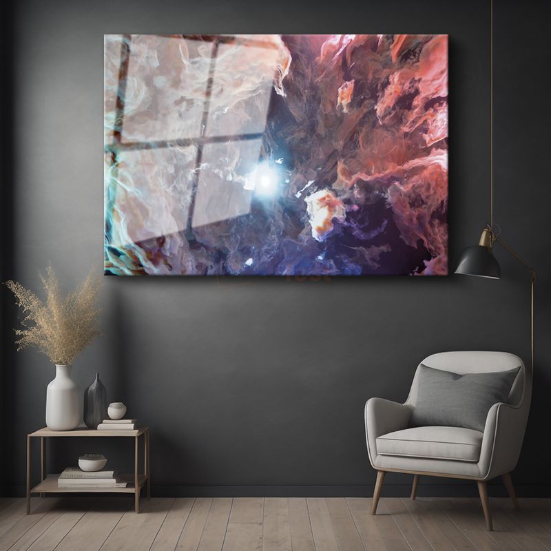 Kozmik Bulutlar - Nebula Işık Patlaması Cam Tablo