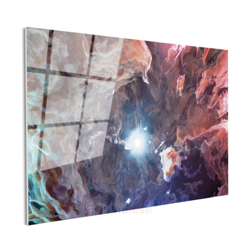 Kozmik Bulutlar - Nebula Işık Patlaması Cam Tablo