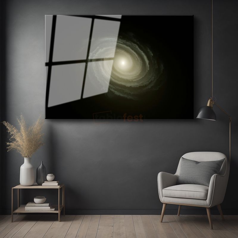 Spiral Galaksi - Kozmik Girdap Işıltısı Cam Tablo