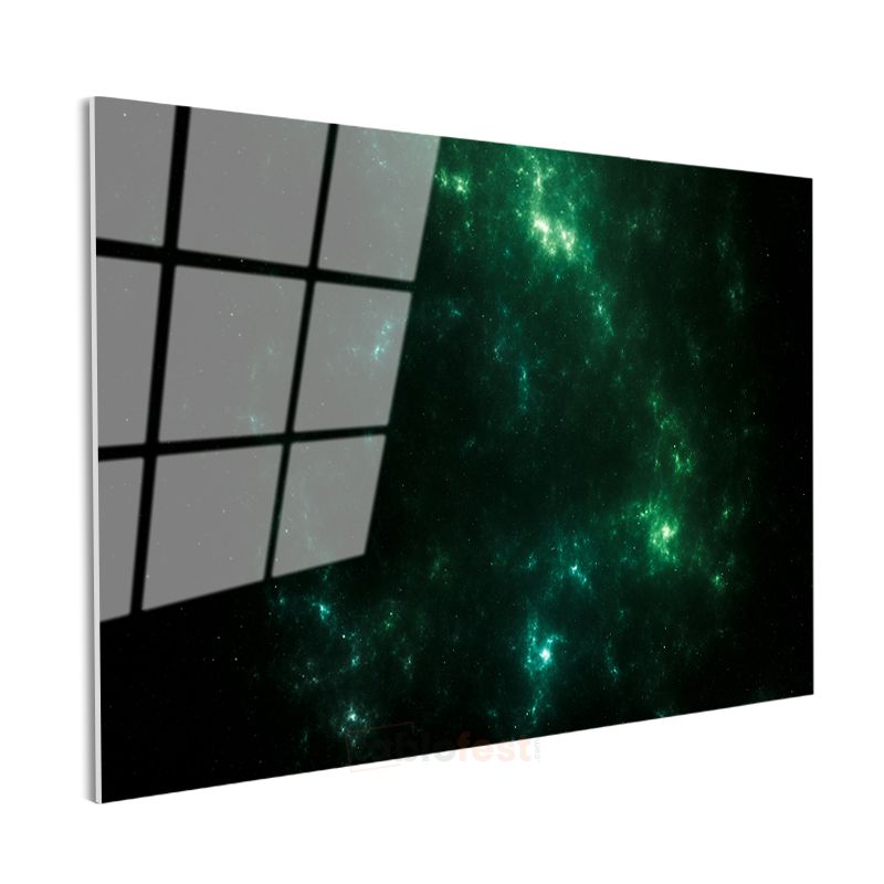 Yeşil Nebula - Uzay Derinlikleri Cam Tablo