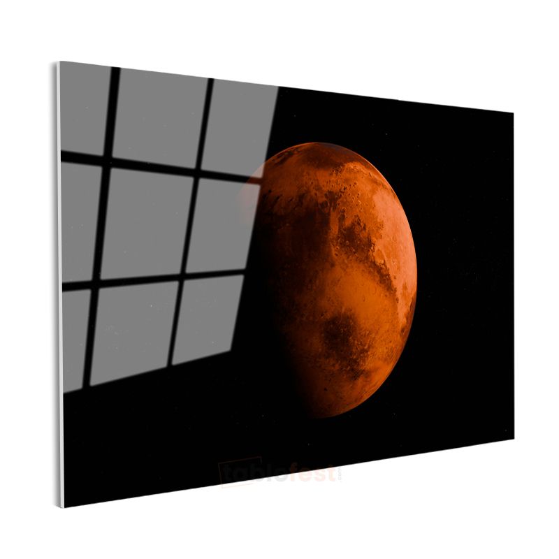 Mars - Kızıl Gezegenin Büyüleyici Yüzeyi Cam Tablo