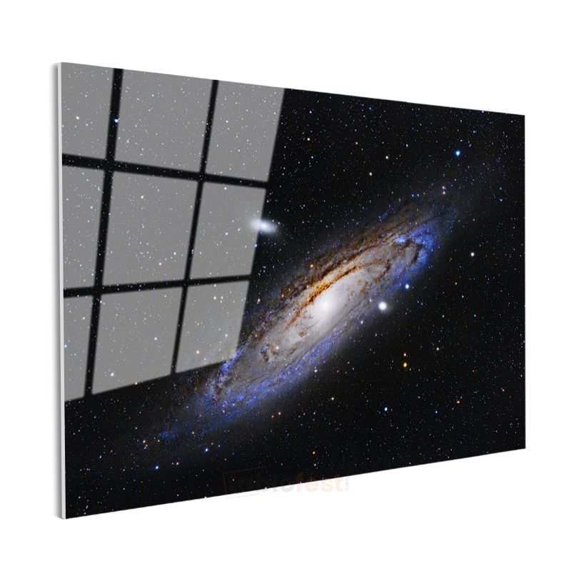 Andromeda Galaksisi - Yıldızlarla Dolu Spiral Galaksi Cam Tablo