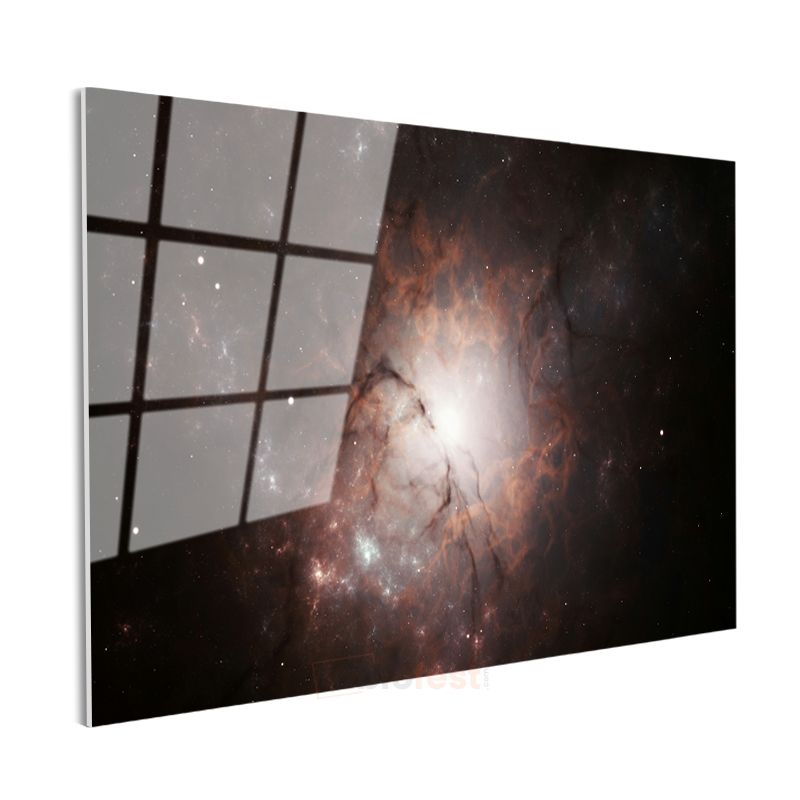 Kozmik Nebula - Yıldızlar Arasında Dans Eden Işıklar Cam Tablo