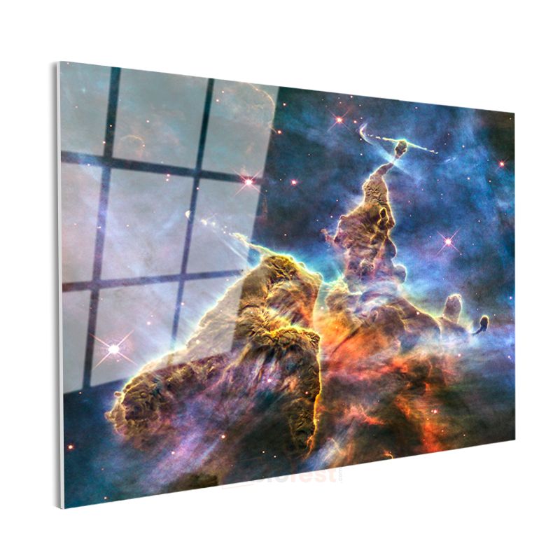 Kozmik Nebula - Yıldızlarla Bezeli Uzay Derinliği Cam Tablo