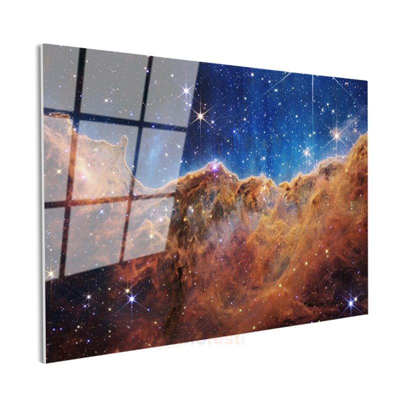 Kozmik Nebula - Yıldızlarla Bezeli Uzay Manzarası Cam Tablo