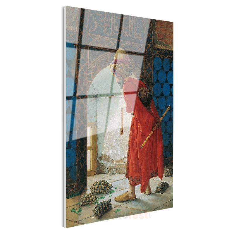 Osman Hamdi Bey - Kaplumbağa Terbiyecisi Cam Tablo
