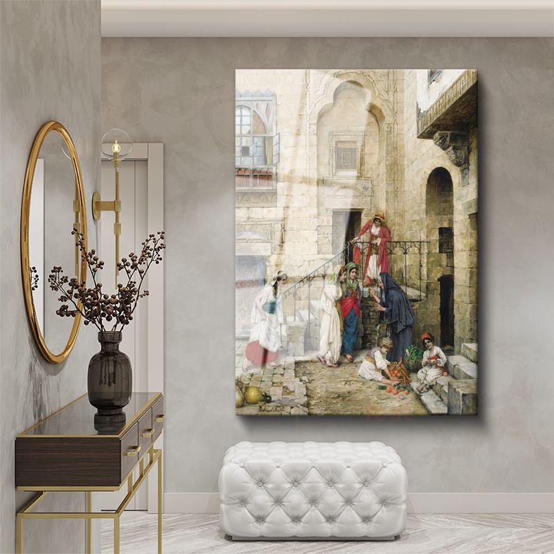 Osman Hamdi Bey - Harem Avlusunda Kadınlar Cam Tablo