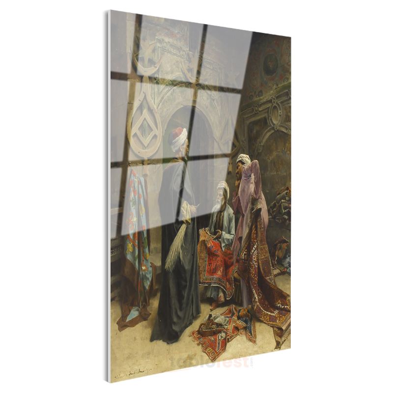 Osman Hamdi Bey - Halı Tüccarları Cam Tablo