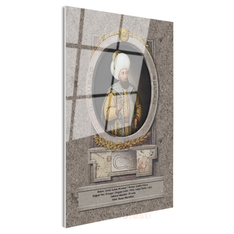 Osmanlı Padişahları - Çelebi Sultan Mehmed Portresi Cam Tablo