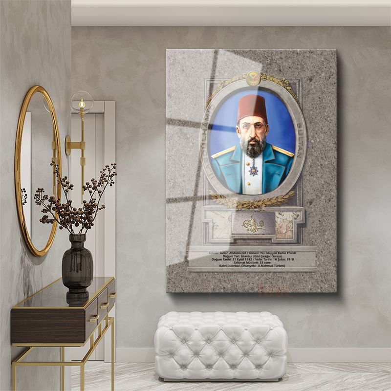 Osmanlı Padişahları - Sultan II. Abdülhamid Cam Tablo