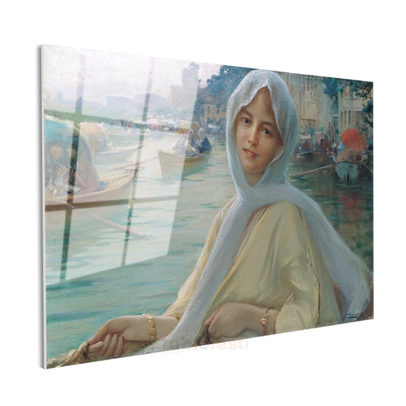 Boğaziçi Manzarası - Başörtülü Hanım Cam Tablo