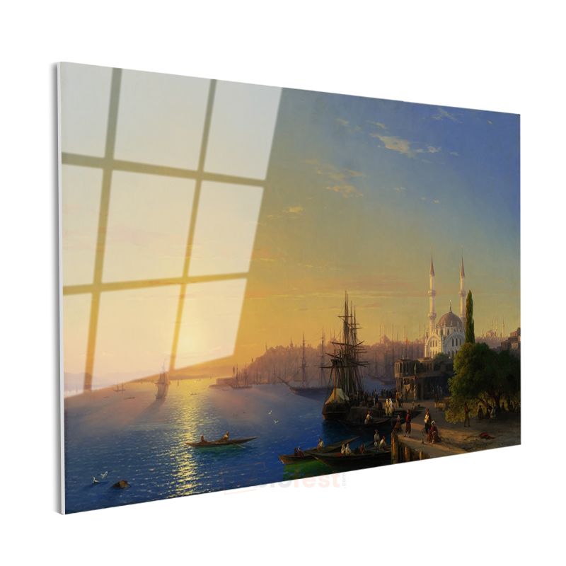 İstanbul Silueti - Boğaz Manzarası Cam Tablo