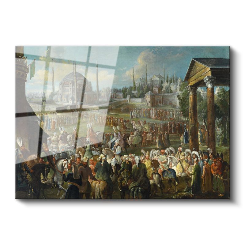 Osmanlı Töreni - Ayasofya Önünde Merasim Cam Tablo