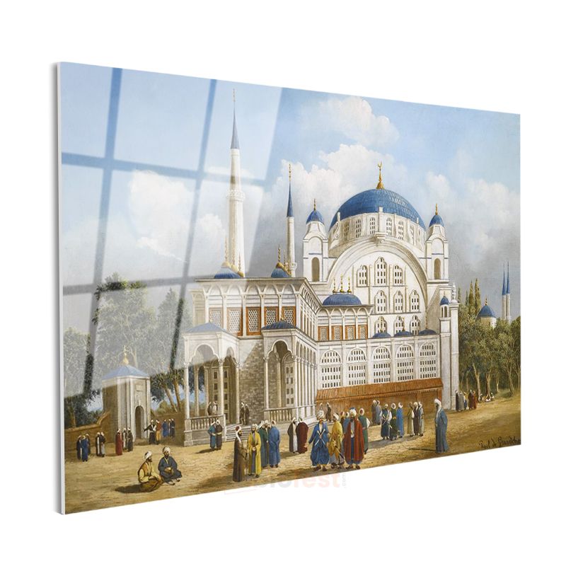 İhtişamlı Cami - Osmanlı Mimarisi Cam Tablo