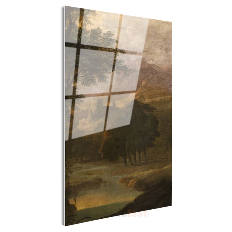 Claude Lorrain - İtalyan Manzarası Cam Tablo