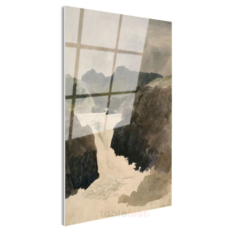 J.M.W. Turner - Dağ Şelalesi Cam Tablo