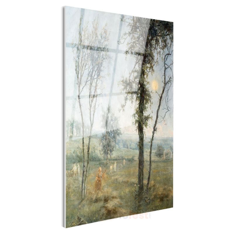 Jean-Baptiste-Camille Corot - Sabah Manzarası Cam Tablo