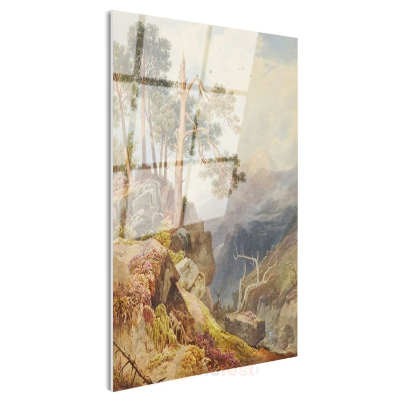 J.M.W. Turner - Dağ Vadisi Manzarası Cam Tablo