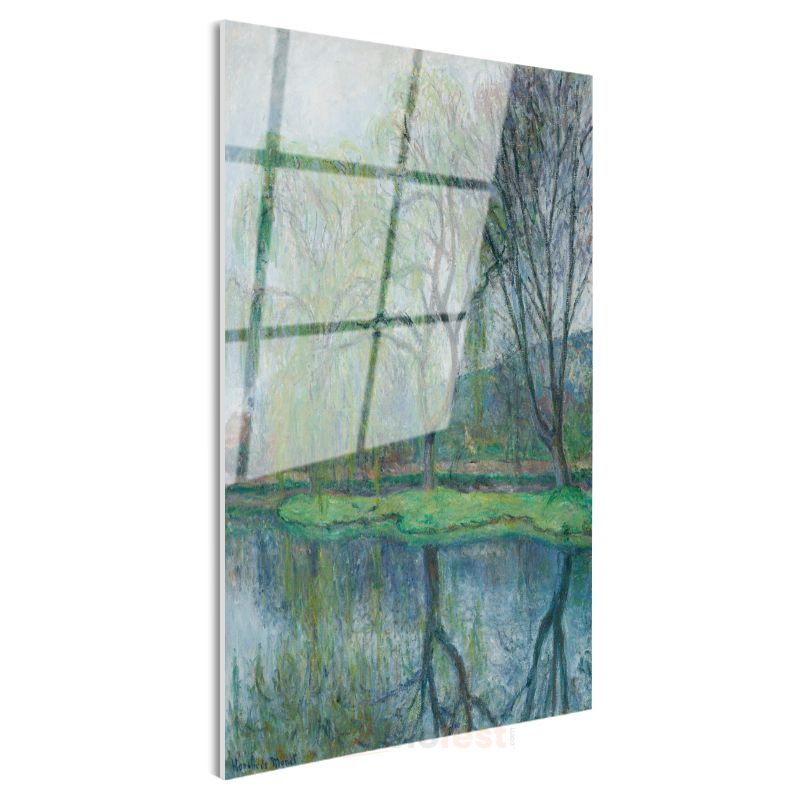 Claude Monet - Söğütlerin Yansıması Cam Tablo