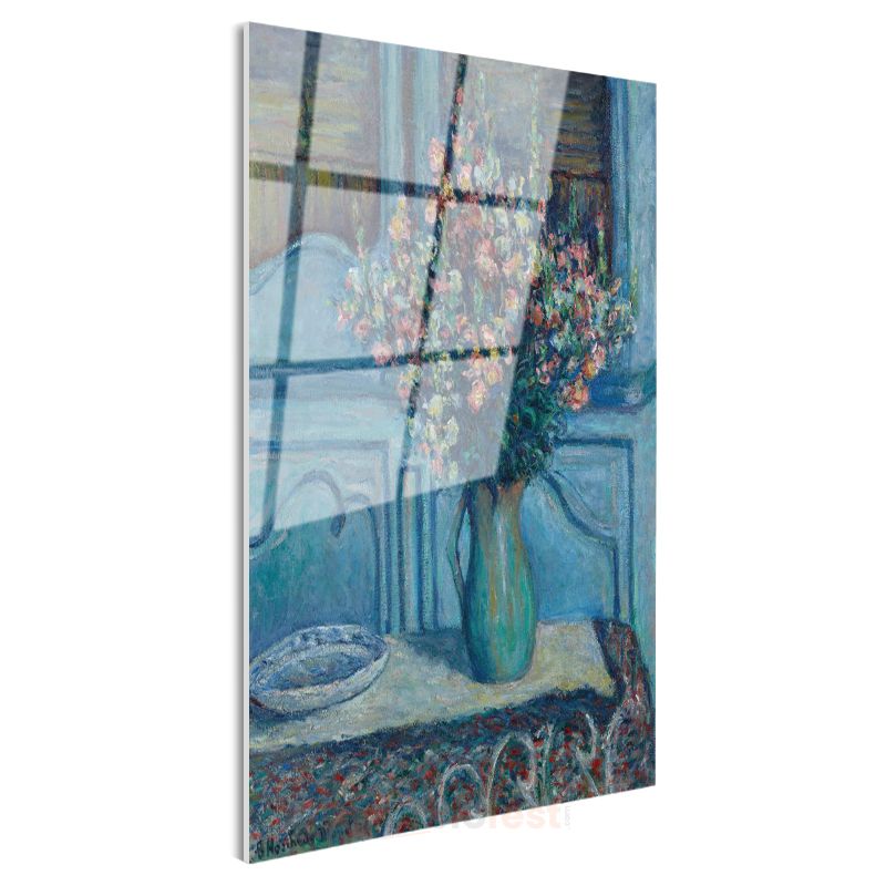 Henri Matisse - Mavi Vazoda Çiçekler Cam Tablo