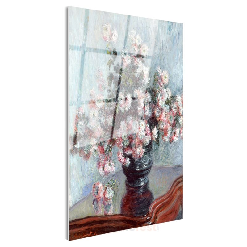 Claude Monet - Krizantemler Cam Tablo