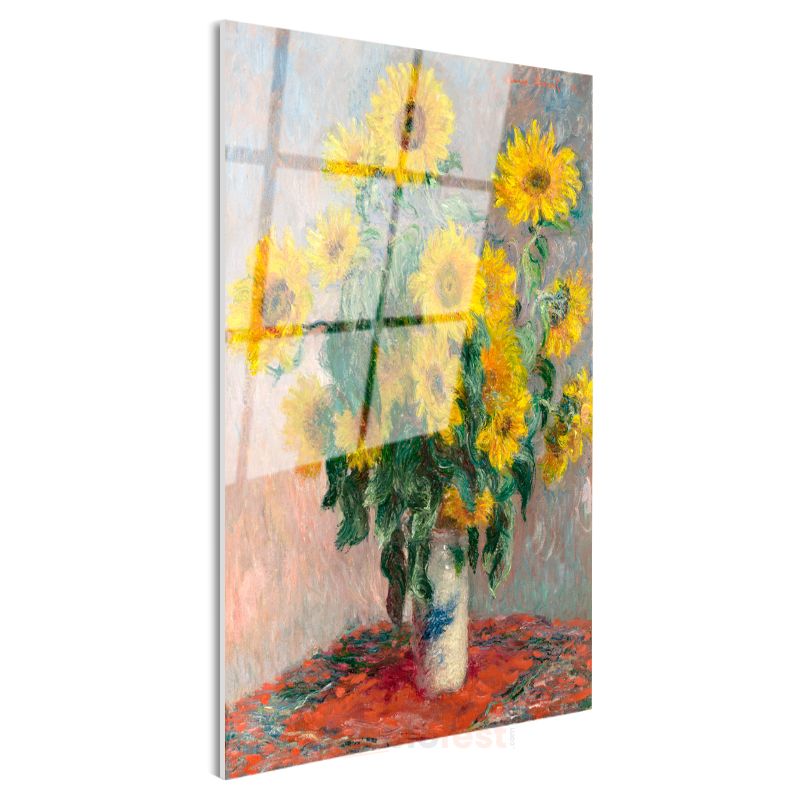Claude Monet - Ayçiçekleri Cam Tablo