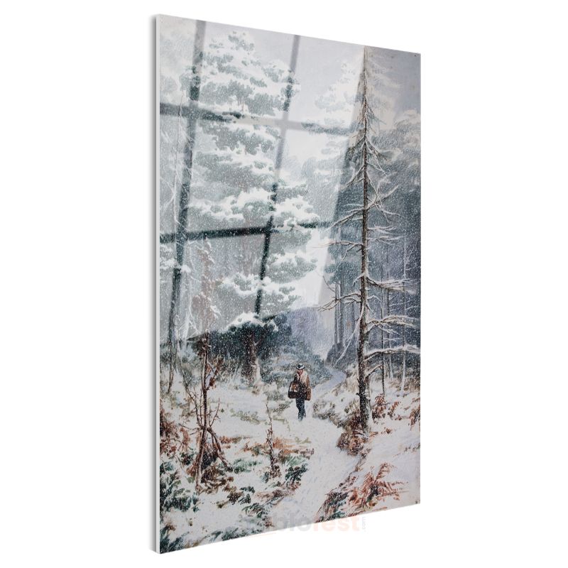 Ivan Shishkin - Kış Ormanında Yolculuk Cam Tablo