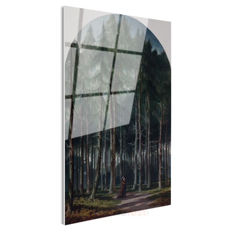 Caspar David Friedrich - Orman Derinlikleri Cam Tablo