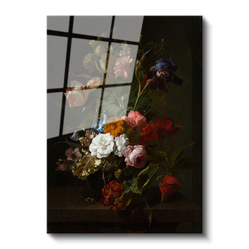 Rachel Ruysch - Çiçek Buketi Cam Tablo